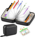 A8 Waterproof Pill Pouch Set, Large Weekly Pill Organizer with 14 Color-Coded Medicine Pouches, Reusable Travel Medicine Organizer, Zippered Pill Storage for Fish Oils, Vitamins（Black）