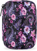Purple Psychedelic Paisley Travel Pill Organizer Box Weekly Portable Pill Case Daily Pills 7 Day Small Birth Control Pills Container Removable Compartments for Medicine Vitamins Fish Oil