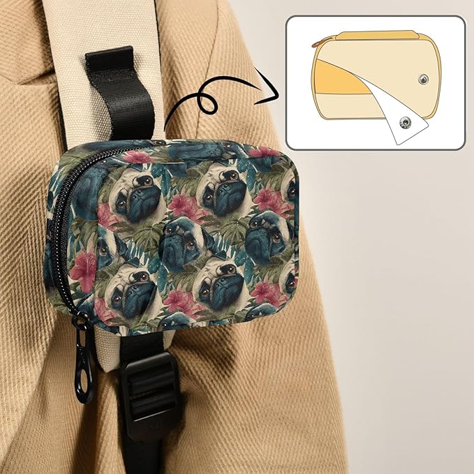 Pill Organizer Case Pouch Hawaii Pug Print for Travel, Portable Pill Box Supplement Holder 7 Days