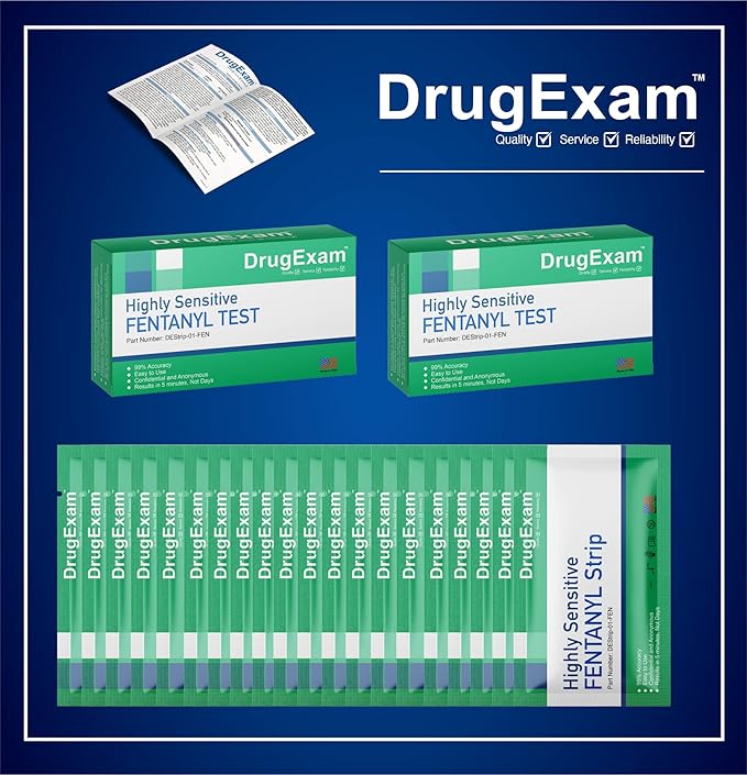 20 Pack - DrugExam Urine Drug Test Testing Strip. Testing for FYN 20 ng/mL. Highly Sensitive, Instant Results. Made in USA. (20)