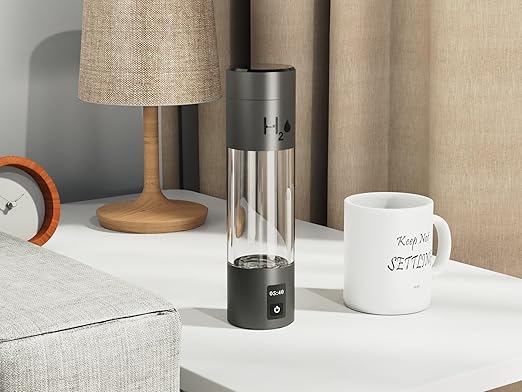 Hydrogen Water Bottle Generator Inhaler with Nasal Tube, Ultra-High ppb 5000-7000, Premium Metal Body BPA-Free Long Battery Life