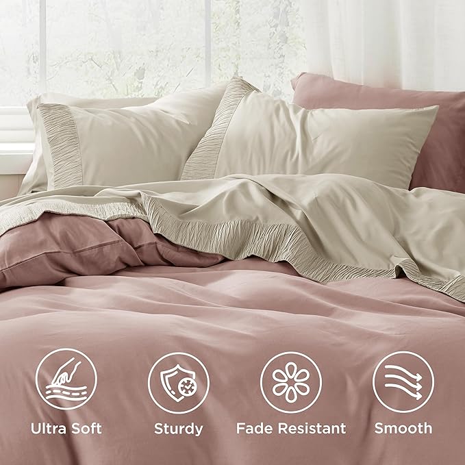 Bedsure King Size Sheets Set - 4 Pieces Soft King Sheets - Breathable & Cooling - Hotel Luxury - Easy Care Polyester Microfiber Bedding for Women, Men, Linen