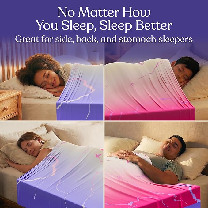 Deep Pressure Sensory Bed Sheet – Twin Sensory Compression Sheet Breathable Sleep Pod Blanket for Better Sleep Support – Calming Compression Blankets for Kids and Adults Pink and Purple