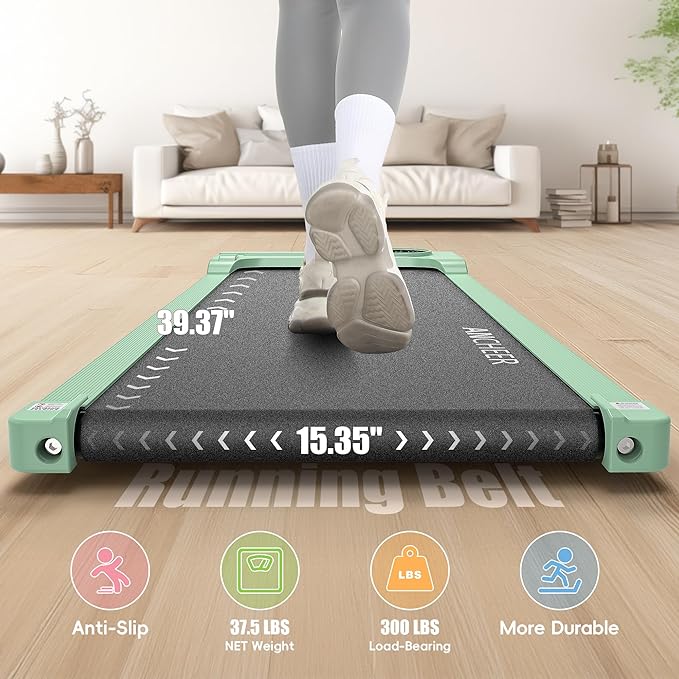 ANCHEER Under Desk Treadmill, Walking Pad Treadmill with Incline, 2.5HP Portable Treadmills for Home 300 lb Capacity, Smart APP Control Jogging Machine with Remote Control, Installation-Free