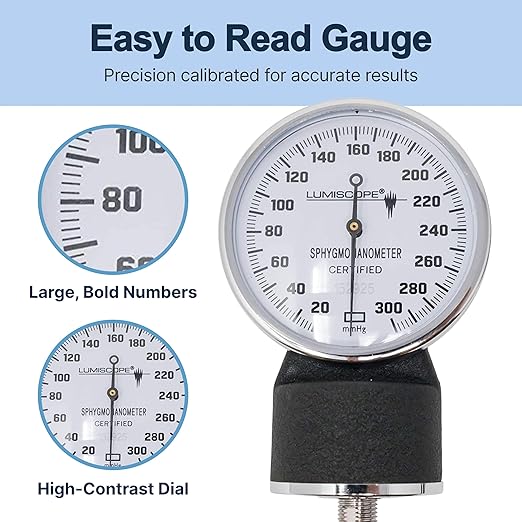 Graham-Field Professional Blood Pressure Kit - Stethoscope, Manual BP Cuff, Sphygmomanometer - Burgundy