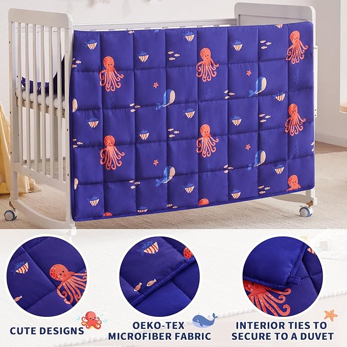 anfie Weighted Blanket Kids (48"x72" 6lbs), Weighted Blanket Cooling Blanket for Sleeping,Throw Size Breathable Blanket with Premium Glass Bead(Blue Ocean)
