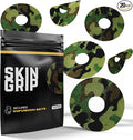Skin Grip Universal Adhesive Patches for CGM and Insulin Pumps with Cutout (20-Pack), 0.8-Inch Hole, Waterproof & Sweatproof for 10-14 Days, Glucose Monitor Patch, Diabetic Sensor Cover, Camo