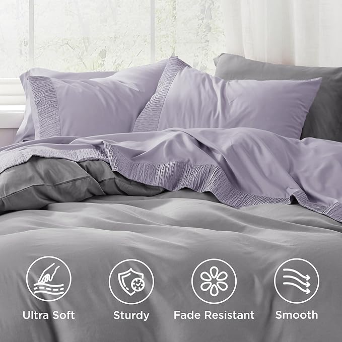 Bedsure Full Size Bed Sheets - 4 Pieces Soft Full Sheet Set - Breathable & Cooling - Hotel Luxury - Easy Care Polyester Microfiber Bedding for Women, Men, Lavender