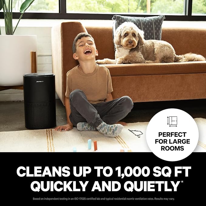 PuroAir 240 HEPA Air Purifiers for Home Large Rooms - Covers Up To 1,000 Sq Ft - Filters Up To 99.9% of Pollutants, Smoke, Pollen, Dust - Quiet HEPA Air Filter - Air Purifiers for Bedroom (2 Pack)