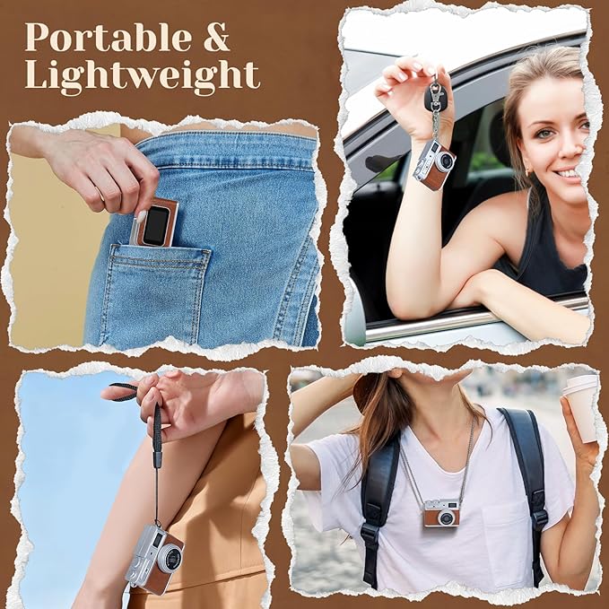Mini Keychain Camera - 1080P HD Mini Retro Digital Camera,Retro Compact Tiny with 32GB SD Card,0.96" HD Display, Portable Pocket Video Recorder for Photo Video Travel Recording