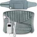 Heating Pad for Back Pain Relief Period Cramps 6 Heat 6 Timer Auto Off Lower Back Abdominal Shoulder Feet Pain Relief, 12x24” Heat Pad+20“ Belt Women Girls Christmas Gift (Gray)