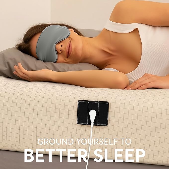 Emberix Grounding Sheets King Size, 12% Pure Silver Fiber Earthing Bed Sheet, 88% Cotton Soft & Breathable, Grounded Sheets Deep Pocket 15" with Eye Masks & Ear Plugs for Rest & Wellness (White)