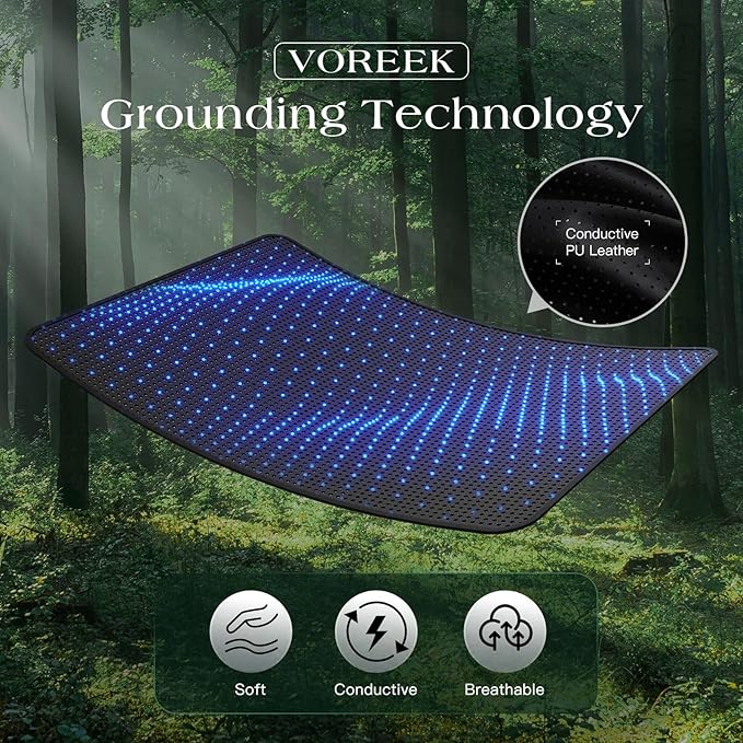 Grounding Mat for Bed, Earth Connected Mattress Cover Grounding Pad Grounded Kit, Cord Included (King)