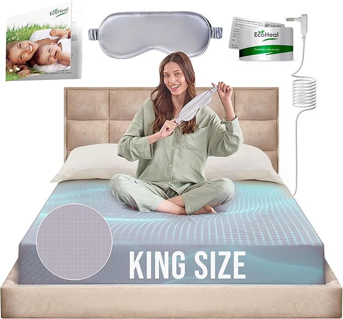 Earth Grounding Sheets King Size with 12% Silver Fiber & 4% Silk & 84% Cotton - Gray - Quality Certified Grounded Well Bed Sheet - Conductive Fitted Sheet for Better Sleep