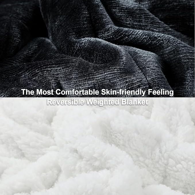 Alomidds Sherpa Fleece Weighted Blanket 12 lbs for Adults,Weighted Blankets with Ultra-Soft Fleece and Sherpa,Cozy Plush Sherpa Fleece Blanket for Sofa Bed, 48 x 72 inches,Dark Grey