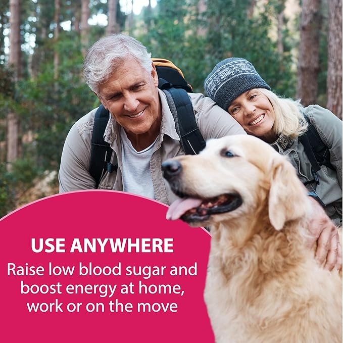 TRUEplus Glucose Tablets, Chewable, Raspberry Flavor, 15g Fast-Acting Carbohydrates, Fat Free, Gluten Free, Raise Low Blood Sugar and Boost Energy, 10 Count, 6 Tubes (Pack of 2)