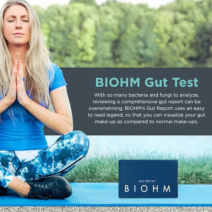BIOHM Gut Health Test Kit for Microbiome and Digestive Health Analysis, Home Test Kit with Gut Score, Easy-to-Read Results and Actionable Recommendations