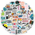 BulbaCraft Running Stickers for Water Bottles, Run Stickers and Decals, Runner Decals - Running Themed Party Decorations, Presents for Marathon Runners Men, Gifts for Women & Men