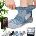 Diabetic Socks for Men,4 & 6 Pairs Low Cut Bamboo Viscose Wide Mens Diabetic Socks Size 9-11 10-13