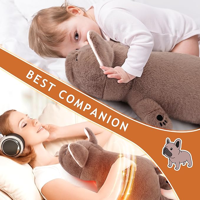 2lb French Bulldog Microwavable Heating Pad-19'' French Bulldog Heating Pads for Cramps &Period Pain Relief, Heatable & Coolable Stuffed Animals Bedtime Birthday Gift for Women Kids
