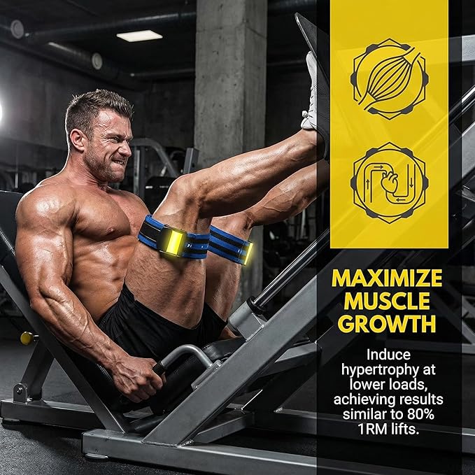 4Pack PRO Blood Flow Restriction Bands for Arms & Legs - Occlusion Training Bands, Gain Muscle Without Heavy Weight Lifting, Strong Elastic Strap & Quick-Release