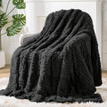 Sherpa Fleece Adult Weighted Blanket Great for Sleep, 20 lbs Dual Sided Soft Fuzzy Heavy Blankets for Couch Bed Sofa, Cozy Warm Fluffy Arched Jacquard Throw for Winter (Black, 60" x 80", 20 Pounds)