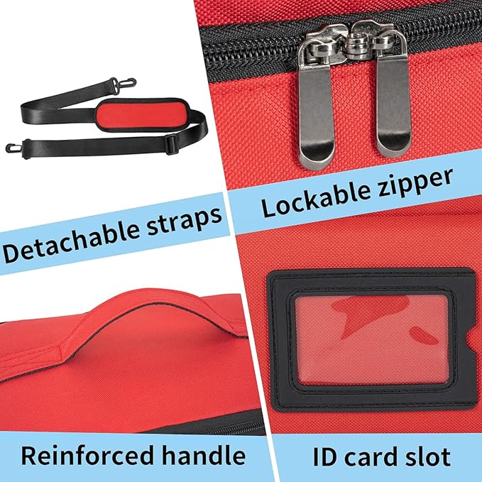 2 Layers Medicine Storage Organizer Bag with Portable Pouch, Pill Bottle Organizer Case, Lockable Medicine Travel Case for Pills, Vitamin, Fish Oil.