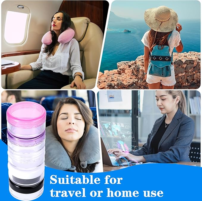 Small Pill Organizer Box, 5 Pcs Travel Pill Cases Holder Portable Daily Pill Container No BPA Mini Medicines Storage Container for Purse Pocket Briefcase (Purple/Rose Red/White/Black/Clear)