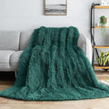 Uttermara Weighted Blanket Queen Size 15 Pounds for Adults, Sherpa Faux Fur Heavy Blanket for Couch Bed, Soft Plush Fleece & Cozy Sherpa Reverse, Luxury Long Fur Throw Blankets, 60"x80", Forest Green