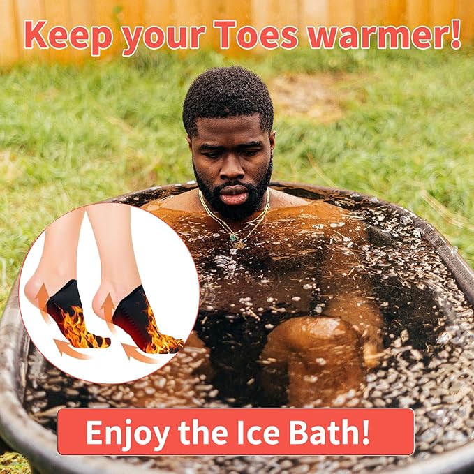 2 Pairs Ice Bath Toe Socks, Cold Plunge Toe Covers, Ice Bath Toe Booties Cold Plunge Toe Booties, Cold Plunge Tub Accessories, Reusable Neoprene Toe Warmers for Cold Plunge at Home