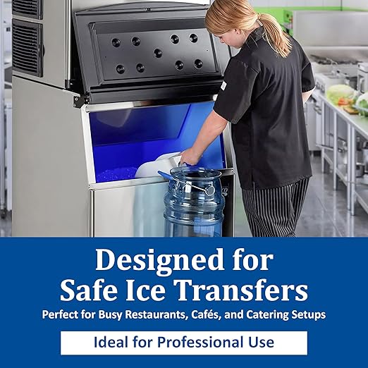 San Jamar Saf-T-Ice Ice Tote with Ice Machine Hanger for Bars, Restaurants, Kitchens, And Fast Food, Polycarbonate, 6 Gallons, Blue, (Pack of 2)