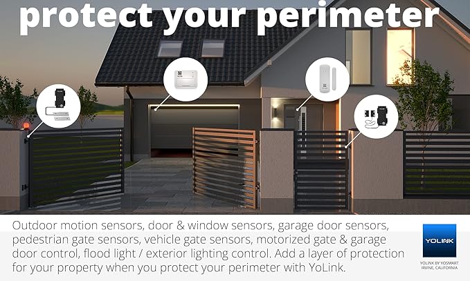 YoLink LoRa Smart Door Sensor Starter Kit: SpeakerHub Audio Hub & 2 Door Sensors - Up to 1/4 Mile Range, Door Left-Open Reminders, up to 5 Year Batteries, Alexa, IFTTT, Home Assistant