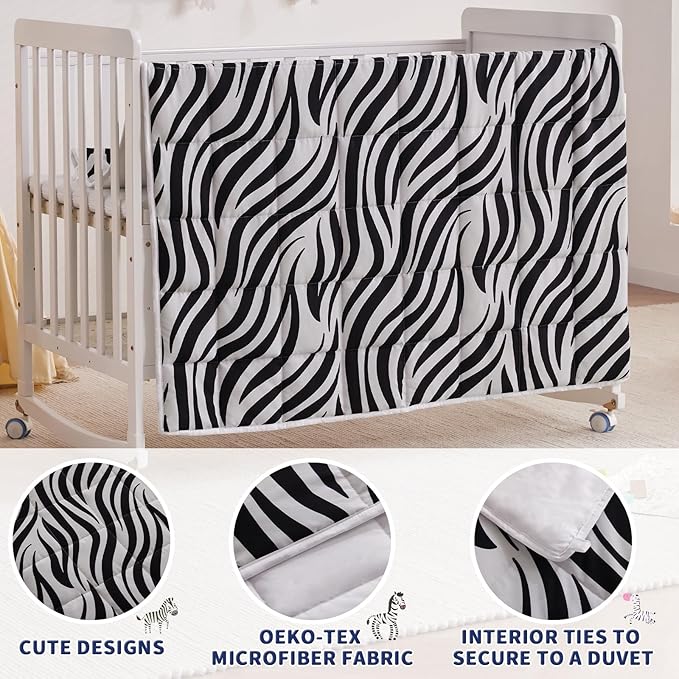 anfie Weighted Blanket Kids (36"x48" 5lbs) Weighted Blanket Cooling Blanket for Sleeping,Throw Size Breathable Blanket with Premium Glass Bead(White Zebra)