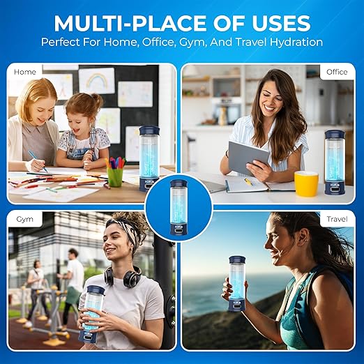 H2Flo Hydrogen Water Bottle – Portable Molecular Hydrogen Generator with USB Charging – Daily Antioxidant Hydration On-The-Go