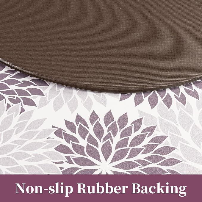 PVC Anti-Fatigue Semi Circle Kitchen Mats, Non-Slip Kitchen Rugs, Comfort Standing Runner Rug, Multipurpose Indoor Mats for Laundry, Office, Bedroom, Sink, Bathroom,Grey,size18 x30