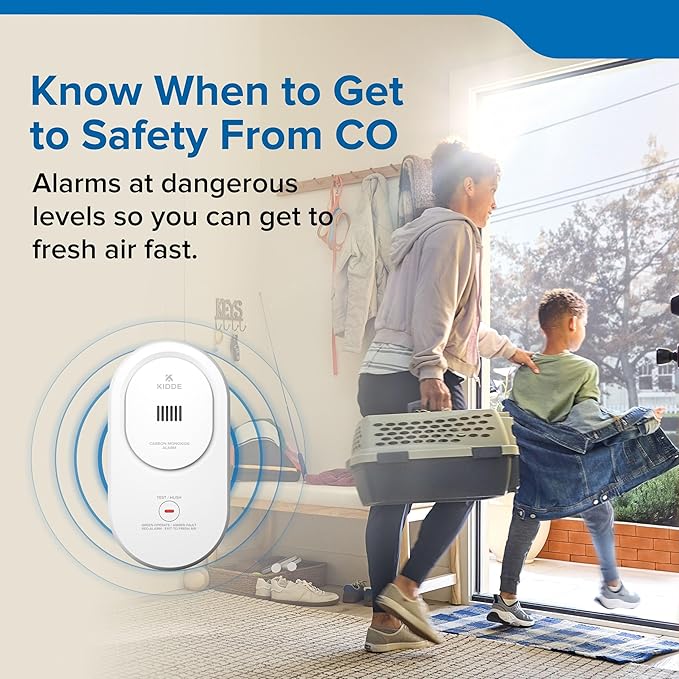 Kidde Carbon Monoxide Detector, Plug-in Carbon Monoxide Detector with AA Battery Backup, 85 dB Alarm, Rotating Plug, LED Status Light Indicators, 5th Edition, COP