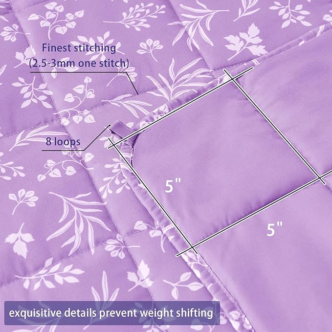 yescool Weighted Blanket for Adults (20 lbs, 48" x 72", Mauve) Cooling Heavy Blanket for Sleeping Perfect for 140-160 lbs, Twin Size Breathable Blanket with Premium Glass Bead, Machine Washable
