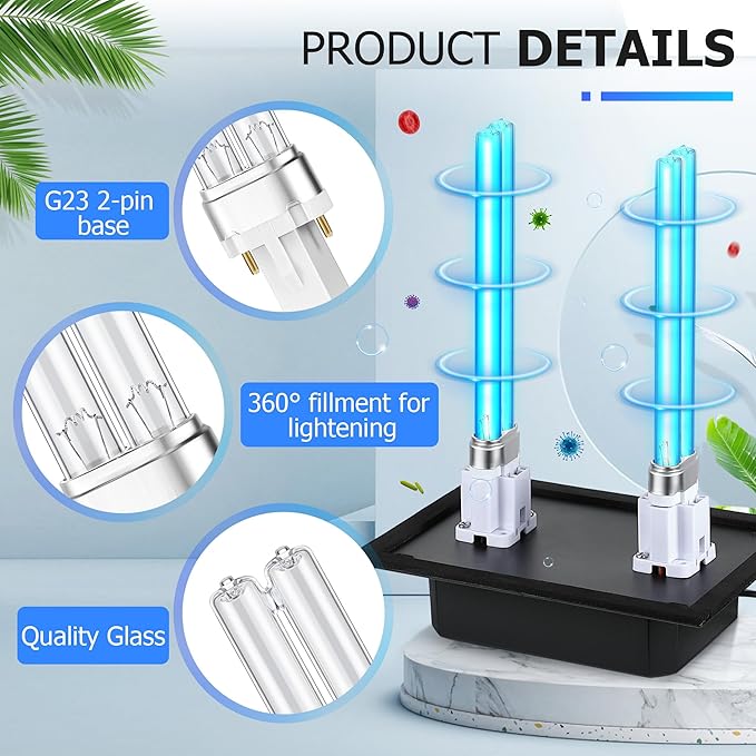 Qualirey 26W HVAC UV Light Sanitizer Air Purifier for Whole House, 110V Dual UV UVC Light in Duct for HVAC Duct Filter, UV Duct Air Purifier for AC Air Conditioning