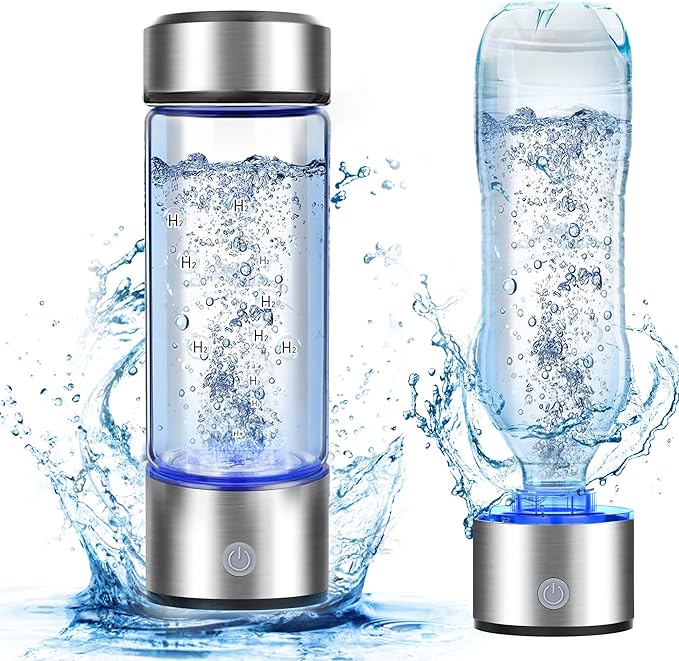Hydrogen Water Bottle, 2800PPB in 3Min, SPE PEM Tech, Portable 16OZ, Rechargeable Hydrogen Water Bottle for Travel, Home, Office – Gift for Family & Friends (XR-15)