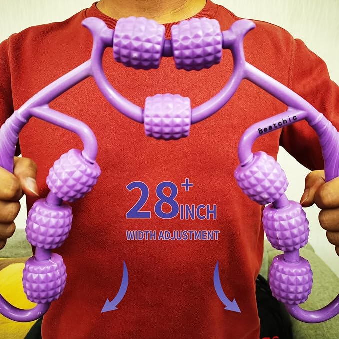 Beatchic Neck Massager Muscle Roller Leg Calf Massager for Circulation and Pain Relief with Massage Ball Multi-Functional Body Massage Tools