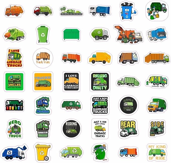 BulbaCraft Garbage Truck Stickers, Trash Truck Stickers, Garbage Party suppliess, Gifts for Women & Men