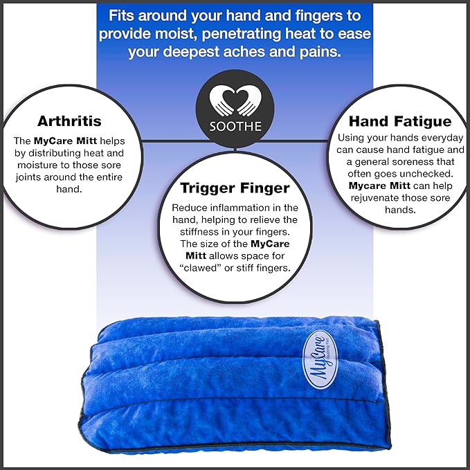 Heat Therapy Glove for Arthritis Stiff Soreness and Trigger Finger - Natural Moist Heat Pain Relief for The Hand for Small to Medium Size Hand