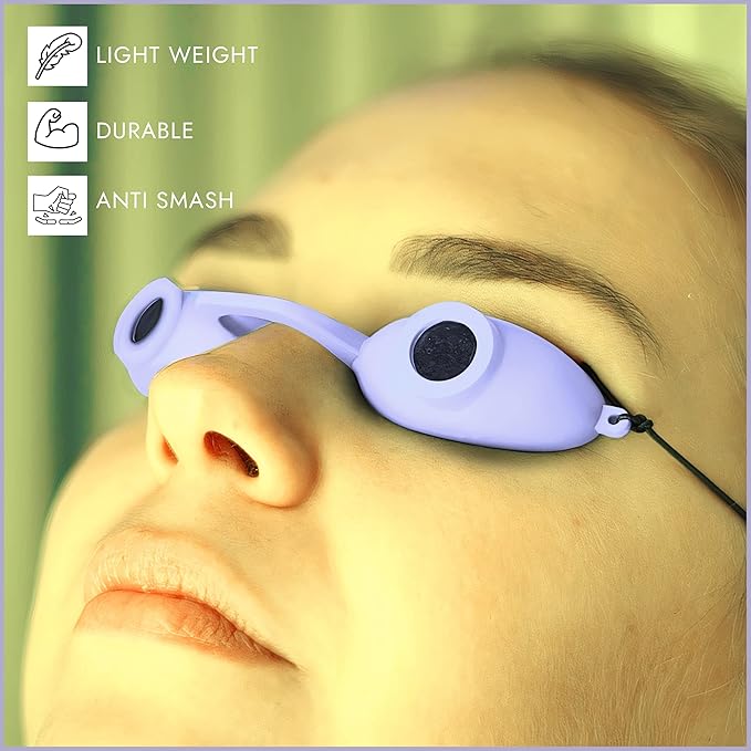 Super Sunnies EVO Flex UV Eye Protection, FDA Compliant, Tanning Bed Goggles, Red Light Theraphy Eyeshields with Case