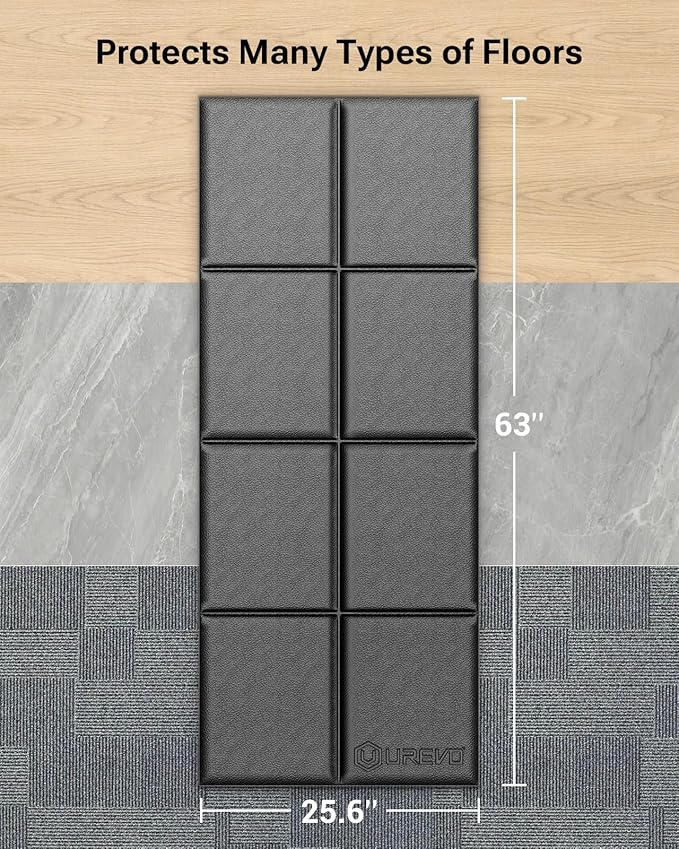 Foldable Treadmill Mat,63"L x 26"W x 0.24"Th,Treadmill Mat for Carpet &Hardwood Floors ，Mat for Under Walking Pad on Carpet, Hardwood Floors Protectior, Non-Slip, Waterproof, Noise Shock Absorption