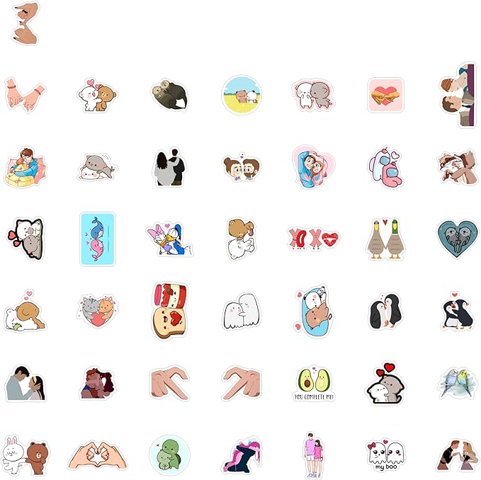 BulbaCraft Couple Stickers, Love Stickers for Water Bottle & Laptop - Couple Party Supplies & Decorations, Waterproof Vinyl Decals, Love and Relationship Decals, Gifts for Women & Men