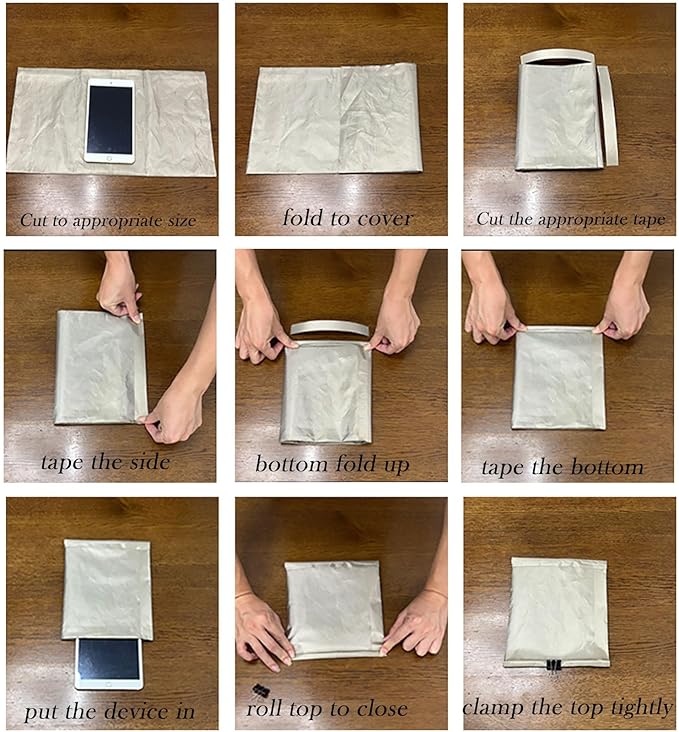 Faraday Fabric Kit (44" W × 108" L + 108" L Tape). Multi-Purpose Military Grade Signal Blocking Cloth for RFID, EMI, WiFi, Bluetooth, GPS, Cell Phone Signal. Premium Faraday Material for DIY