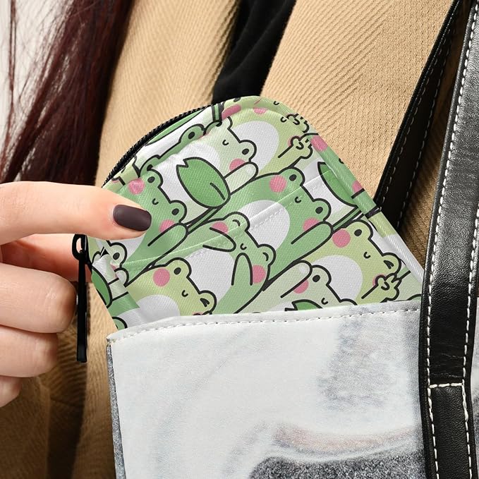 Fustylead Cute Frog in Various Poses Pill Organizer and Storage Weekly with Zipper, Removable Pill Box Portable Medicine Organizer for Vitamin Fish Oil Supplement