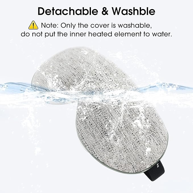 EASICUTI Heated Eye Mask, Cordless Warm Eye Compress for Dry Eyes Blepharitis Stye Treatment Eye Relief Improve Sleep, 4-Level Temperature & Timer, Washable Eye Heating Pad for Sleeping, Travel, Grey