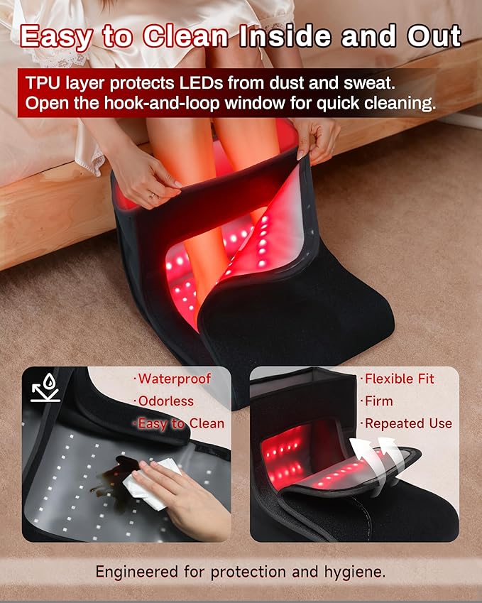 2026 Upgraded Red Light Therapy for Feet Neuropathy, Medical-Grade TPU Film & Easy-Clean Design, Dual-Wavelength LEDs, Full Foot Coverage for Plantar Fasciitis Pain, FSA/HSA Eligible