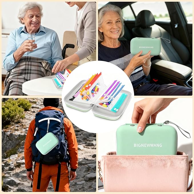 Extra Large Weekly Pill Organizer Set, Reusable Pill Bags with 14 Coded Pouches for Home and Travel, 7 Day with AM PM Large Storage Portable Medicine Pill Case for Fish Oils, Vitamins